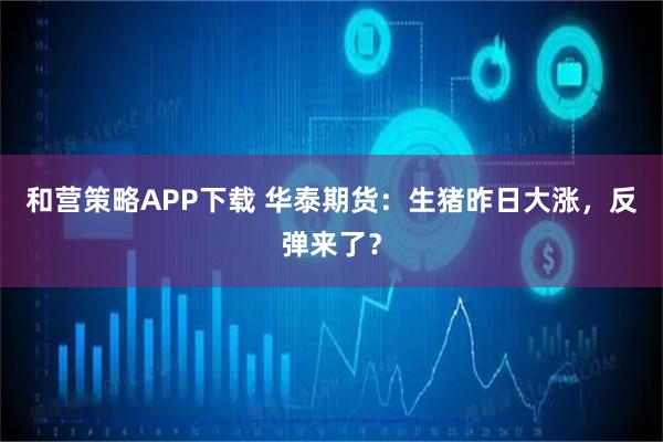 和营策略APP下载 华泰期货：生猪昨日大涨，反弹来了？